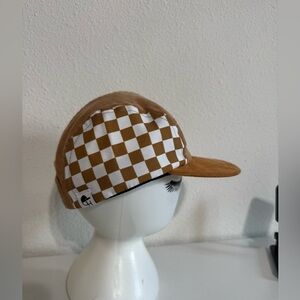 George Tan and White Checkered Cap